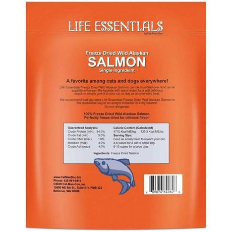 Cat-Man-Doo Dog Treat Life Essentials Freeze-Dried Wild Alaskan Salmon