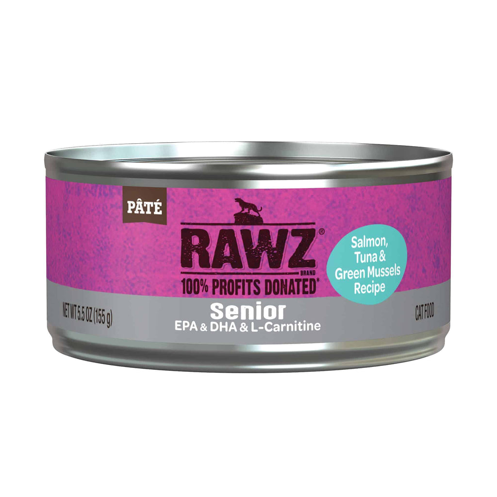 RAWZ Senior Salmon, Tuna & Green Mussels Recipe Cat Food with EPA, DHA & L-Carnitine