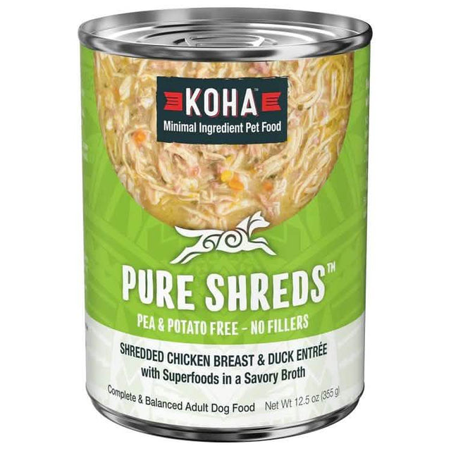 Koha Wet Dog Food Pure Shreds Shredded Chicken Breast & Beef Entrée with Superfoods in a Savory Broth