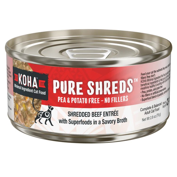 Koha Wet Cat Food Pure Shreds Shredded Beef Entrée