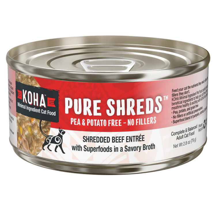 Koha Wet Cat Food Pure Shreds Shredded Beef Entrée