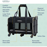 Katizela Pet Carrier Quilted Chariot with Removable Wheels