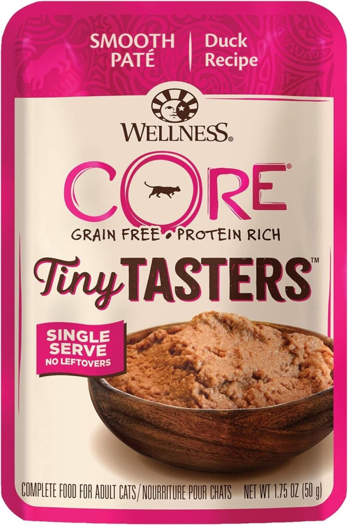 Wellness Wet Cat Food Pouch Core Tiny Tasters Smooth Pate Duck Recipe