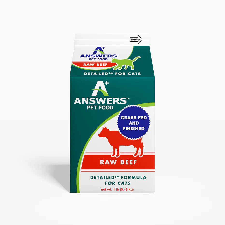 Answers Raw Frozen Cat Food Detailed Beef Formula for Cats