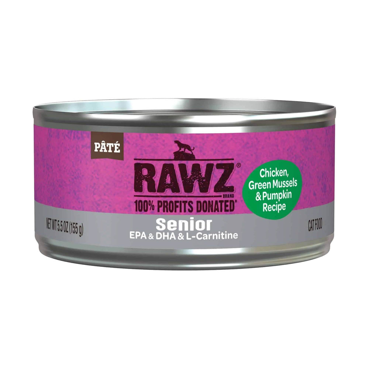 RAWZ Senior Chicken, Green Mussels & Pumpkin Recipe Cat Food with EPA, DHA & L-Carnitine