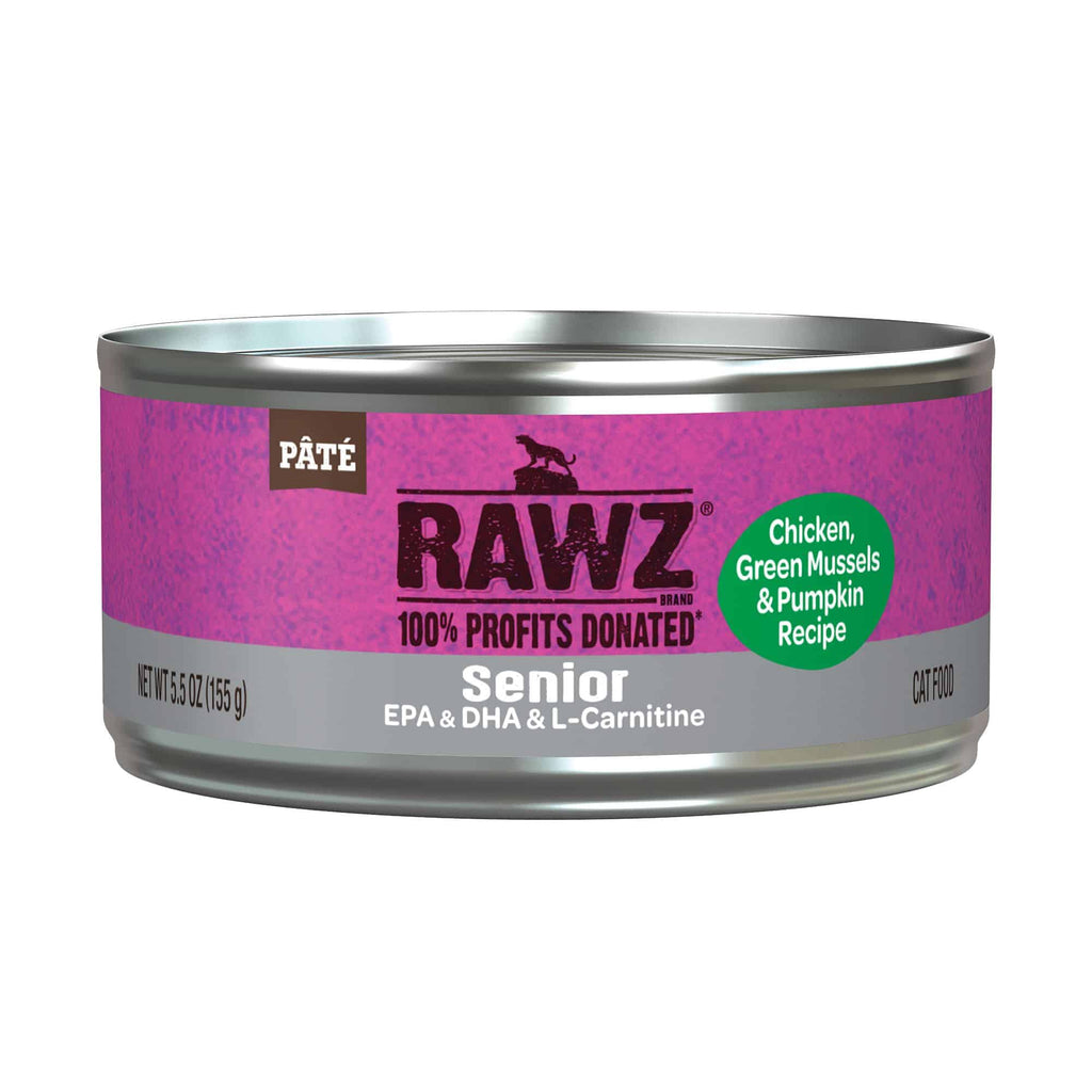 RAWZ Senior Chicken, Green Mussels & Pumpkin Recipe Cat Food with EPA, DHA & L-Carnitine