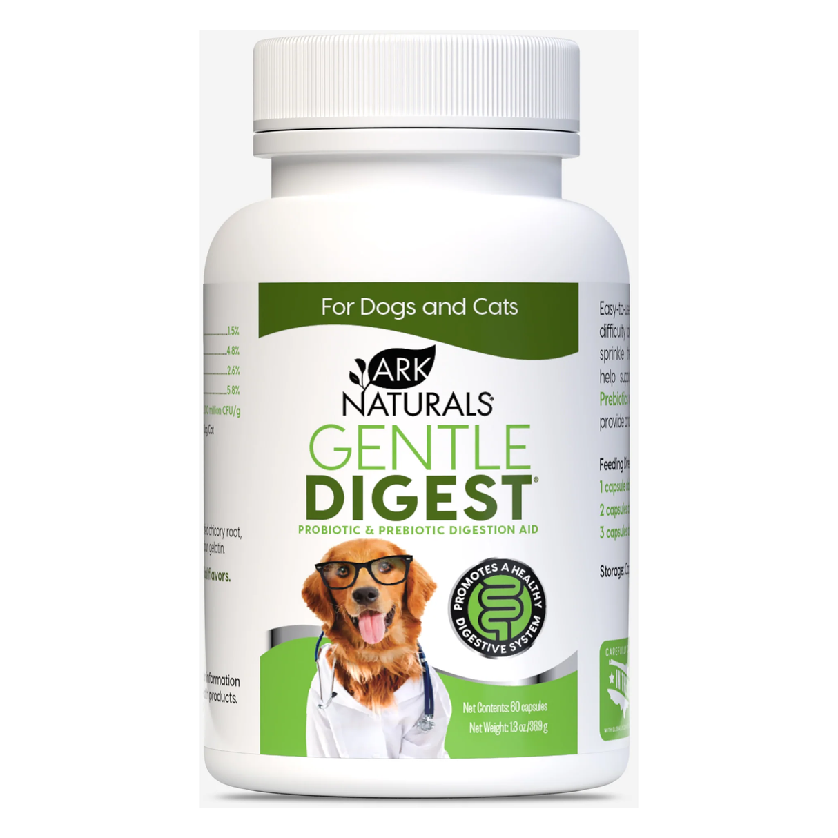 Ark Naturals Gentle Digest Probiotic & Prebiotic Digestion Aid for Dogs & Cats