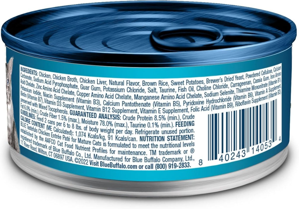 Blue Buffalo Wet Cat Food Tastefuls Paté Chicken Entrée for Mature Cats