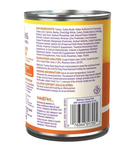 Wellness Wet Dog Food Complete Health Turkey Stew