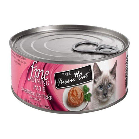 Fussie Cat Wet Cat Food Fine Dining Paté Sardine Entrée in Gravy