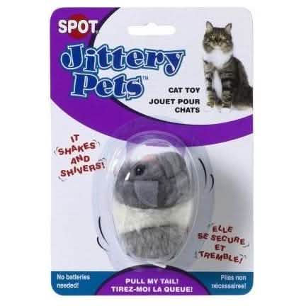 SPOT Cat Toy Jittery Pets Mouse - Assorted Colors