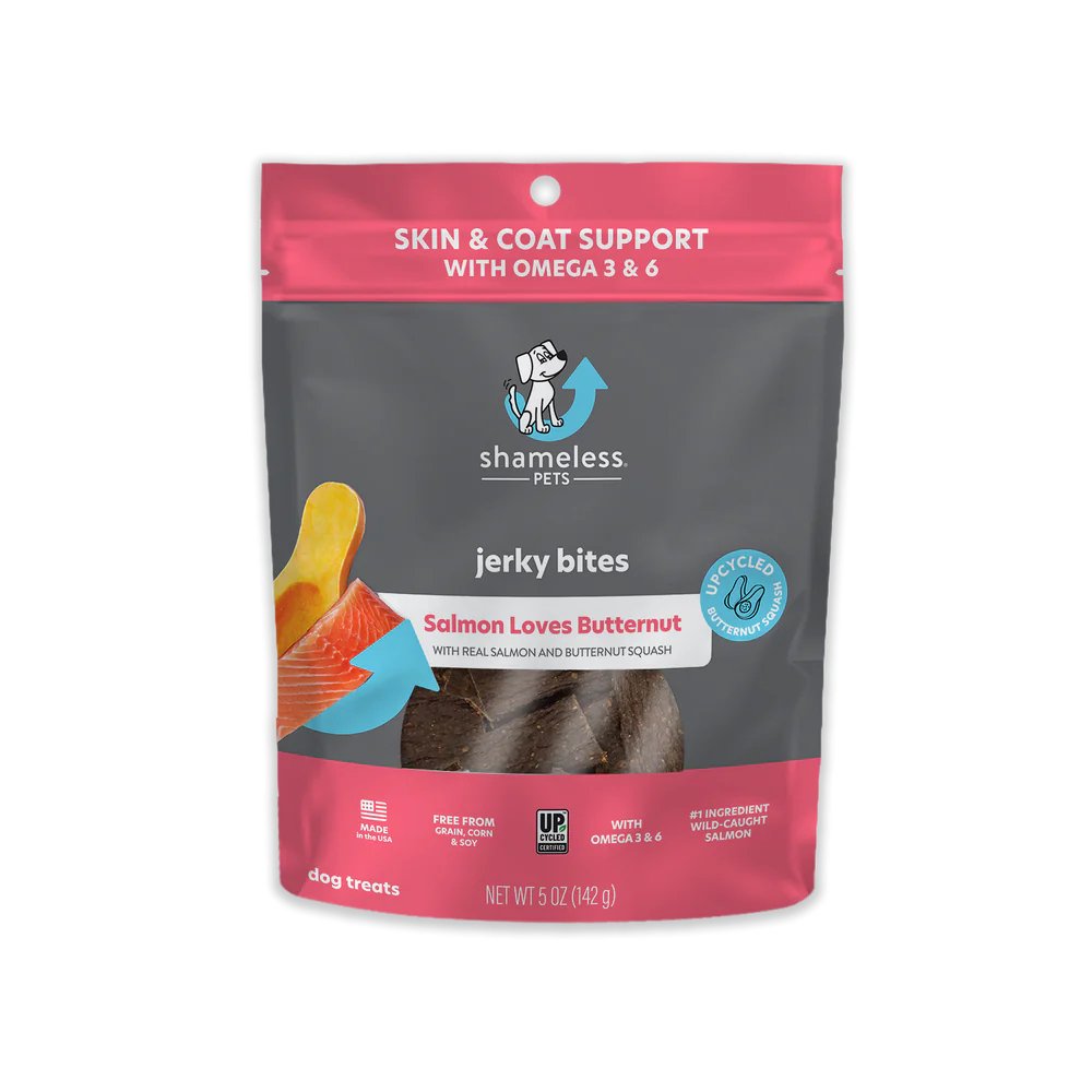 Shameless Pets Dog Treat Jerky Bites Salmon Loves Butternut