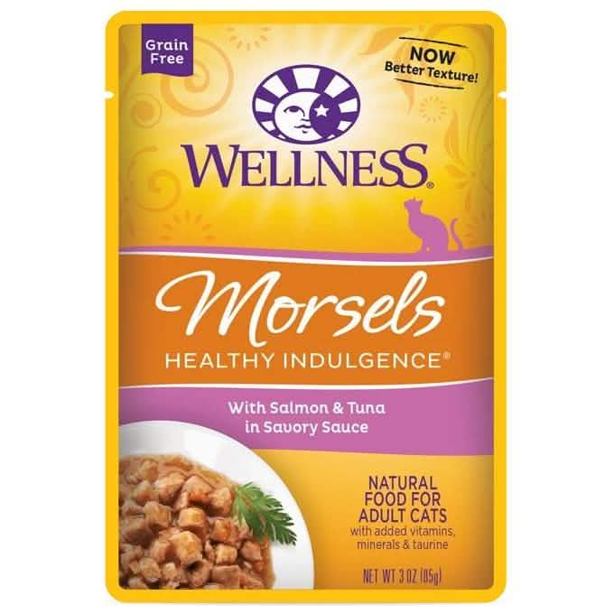 Wellness Wet Cat Food Pouch Healthy Indulgence Morsels Salmon & Tuna