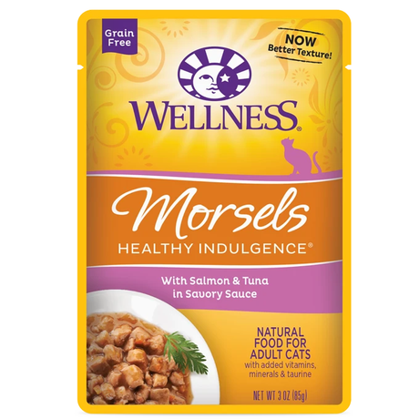 Wellness Wet Cat Food Pouch Healthy Indulgence Morsels Salmon & Tuna