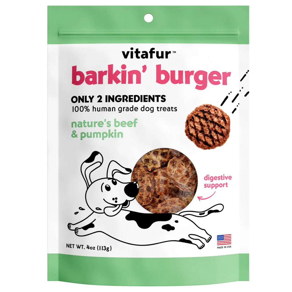 Vitafur Dog Treat Barkin' Burger Nature's Beef & Pumpkin