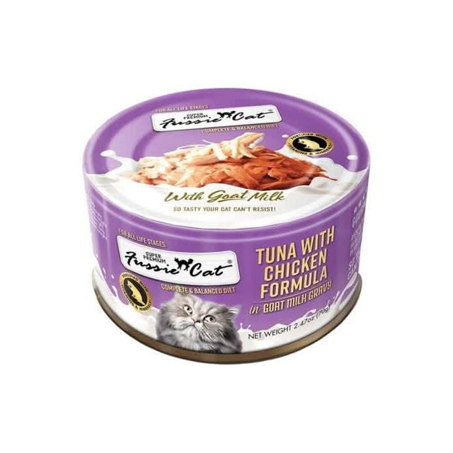 Fussie Cat Wet Cat Food Tuna with Chicken Formula in Goat Milk Gravy