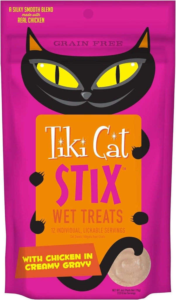 Tiki Cat Stix Wet Treats with Chicken in Creamy Gravy