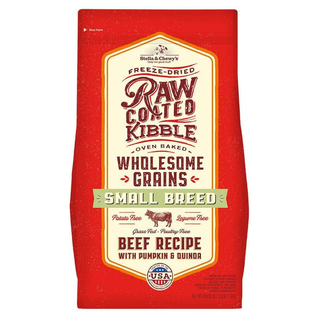 Stella &amp; Chewy's Dry Dog Food Raw Coated Kibble Wholesome Grains Small Breed Beef Recipe