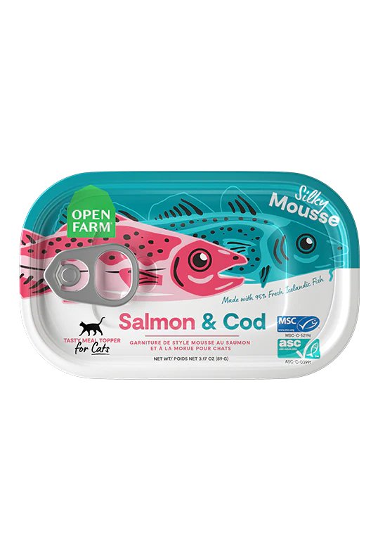 Open Farm Wet Cat Food Topper Salmon & Cod Mousse Recipe