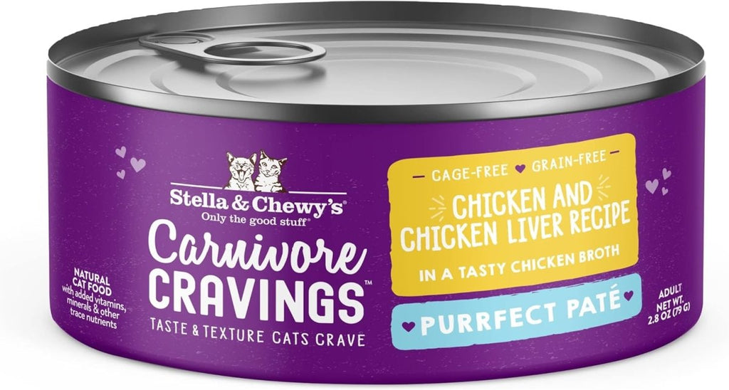 Stella & Chewy's Wet Cat Food Carnivore Cravings Purrfect Paté Chicken and Chicken Liver Recipe