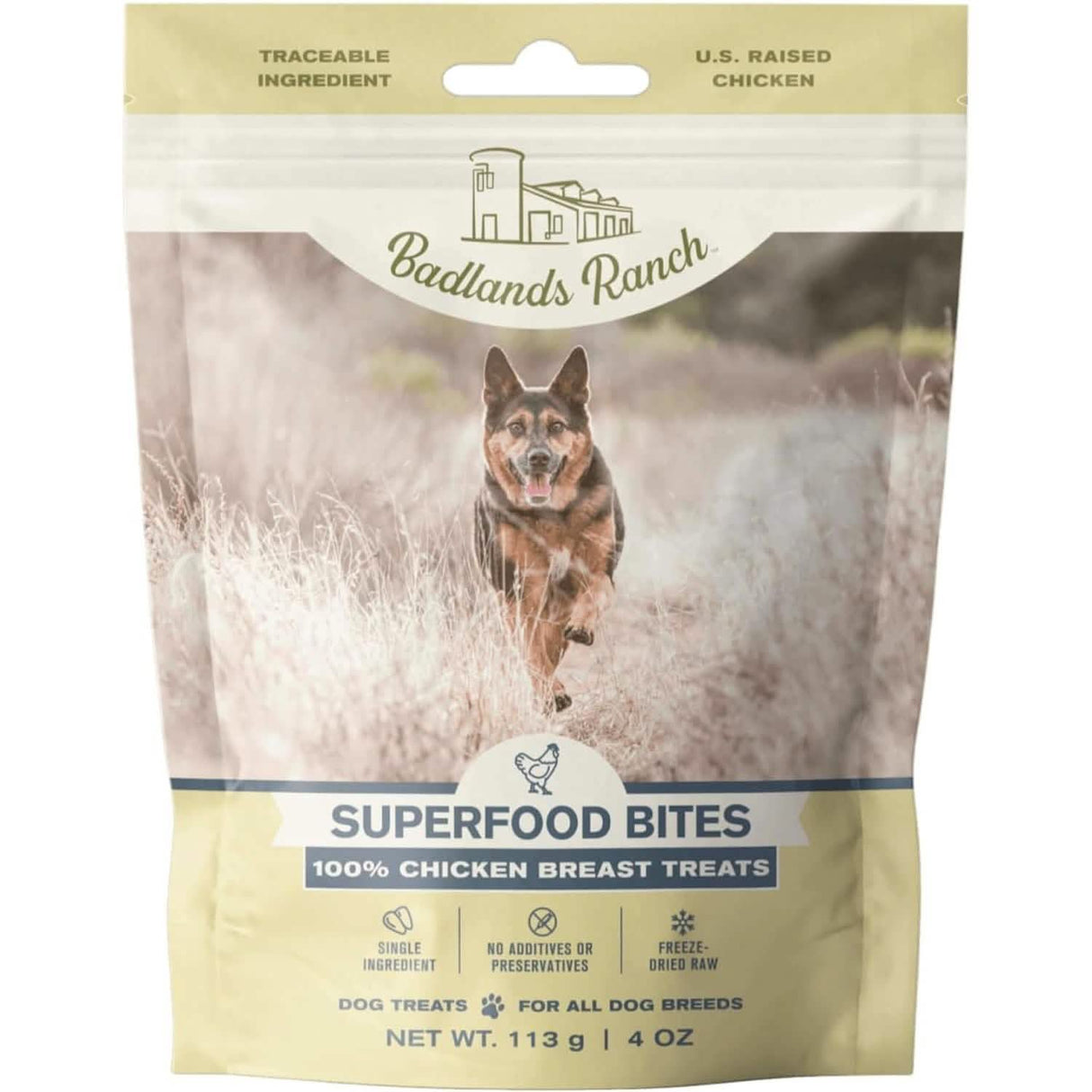 Badlands Ranch Dog Treat Superfood Bites 100% Freeze Dried Chicken Breast