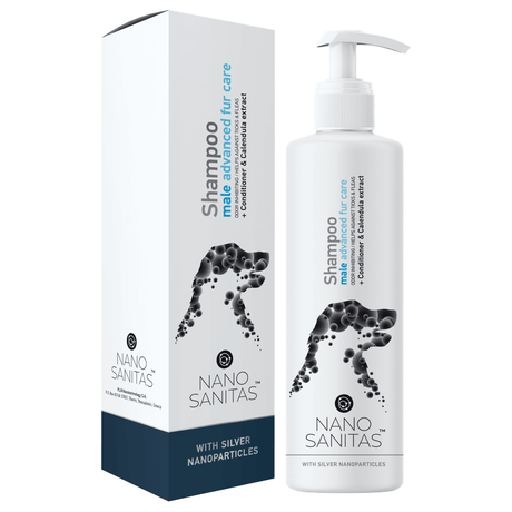 NanoSanitas Shampoo & Conditioner Male Advanced Fur Care with Silver NanoParticles for Dogs with Long Hair