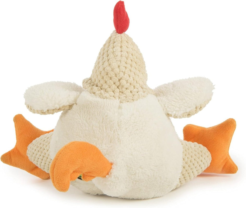 GoDog Dog Toy Checkers Fat White Rooster