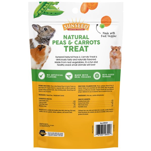 Sunseed Small Animal Treat Natural Peas & Carrots