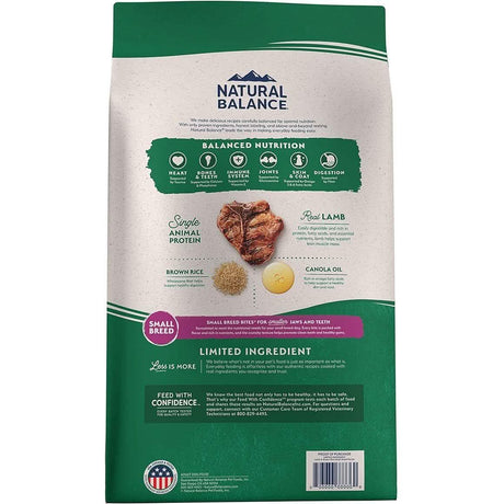 Natural Balance Dry Dog Food Limited Ingredient Lamb & Brown Rice Small Breed Recipe