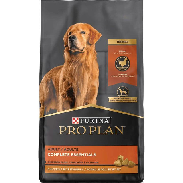 Purina Pro Plan Dry Dog Food Adult Complete Essentials Shredded Blend Chicken &amp; Rice Formula