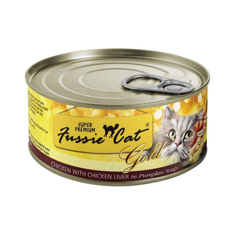 Fussie Cat Wet Cat Food Gold Chicken with Chicken Liver in Pumpkin Soup