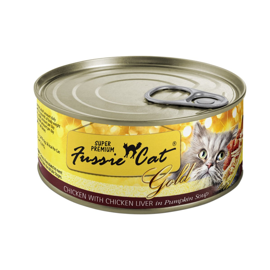 Fussie Cat Wet Cat Food Gold Chicken with Chicken Liver in Pumpkin Soup