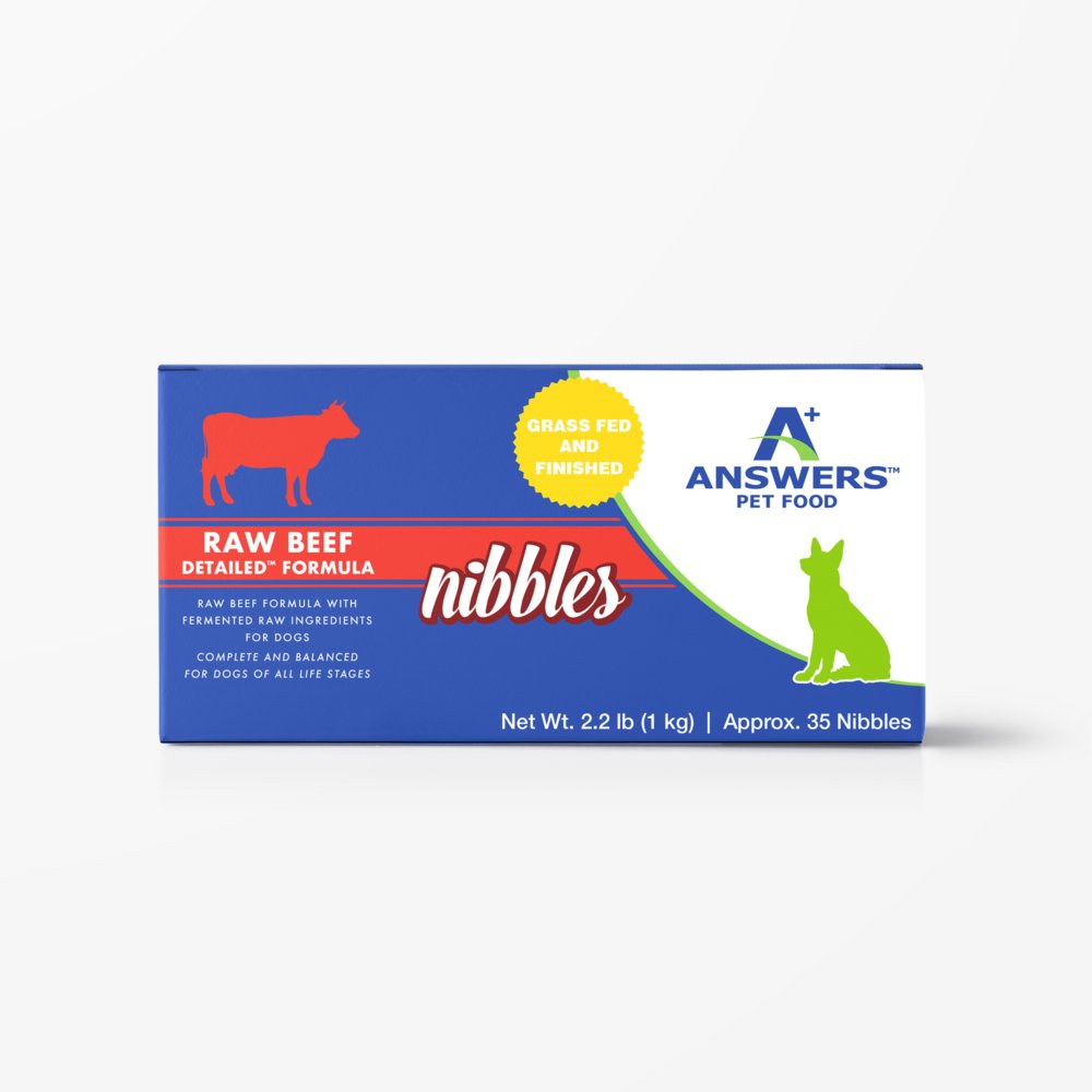 Answers Raw Frozen Dog Food Detailed Formula Beef Nibbles