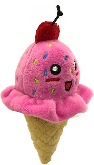 PetSport Dog Toy Tiny Tots Foodies Ice Cream - Strawberry