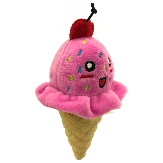 PetSport Dog Toy Tiny Tots Foodies Ice Cream - Strawberry