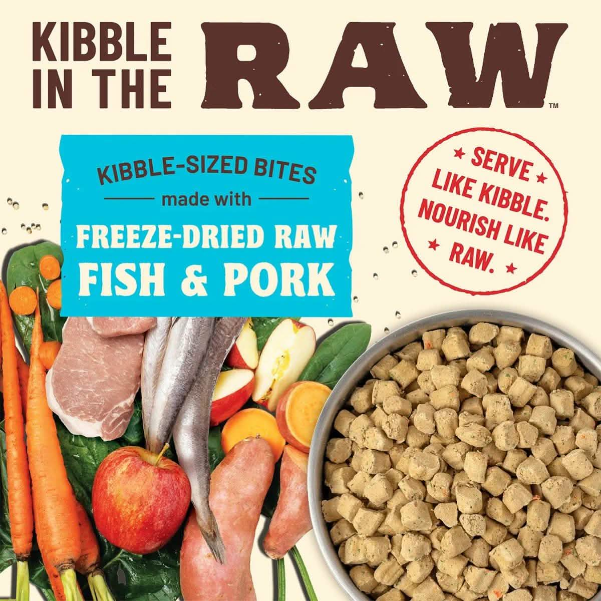 Primal Freeze-Dried Dog Food Kibble in the Raw Fish & Pork Recipe