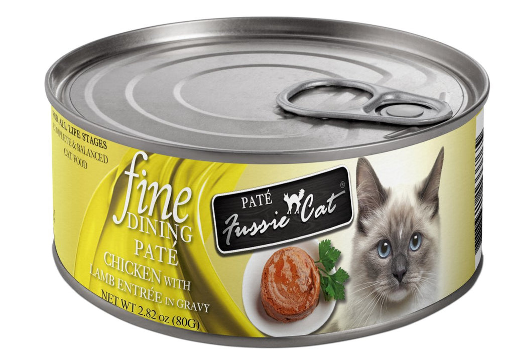 Fussie Cat Wet Cat Food Fine Dining Paté Chicken with Lamb Entrée in Gravy