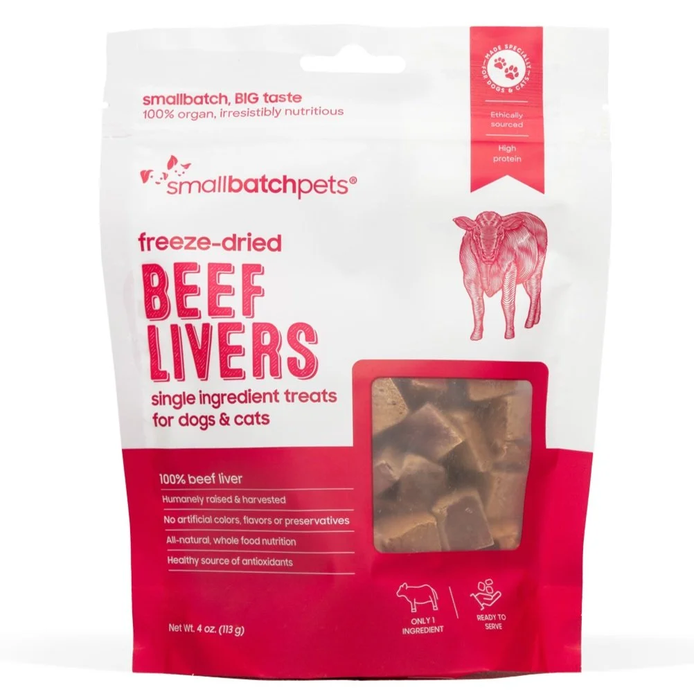 SmallBatch Freeze-Dried Dog Treat Beef Livers 3oz