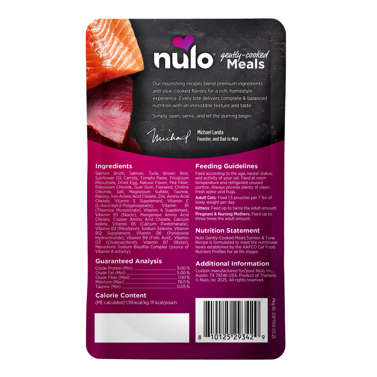 Nulo Cat Pouch Gently Cooked Salmon & Tuna 3.5oz