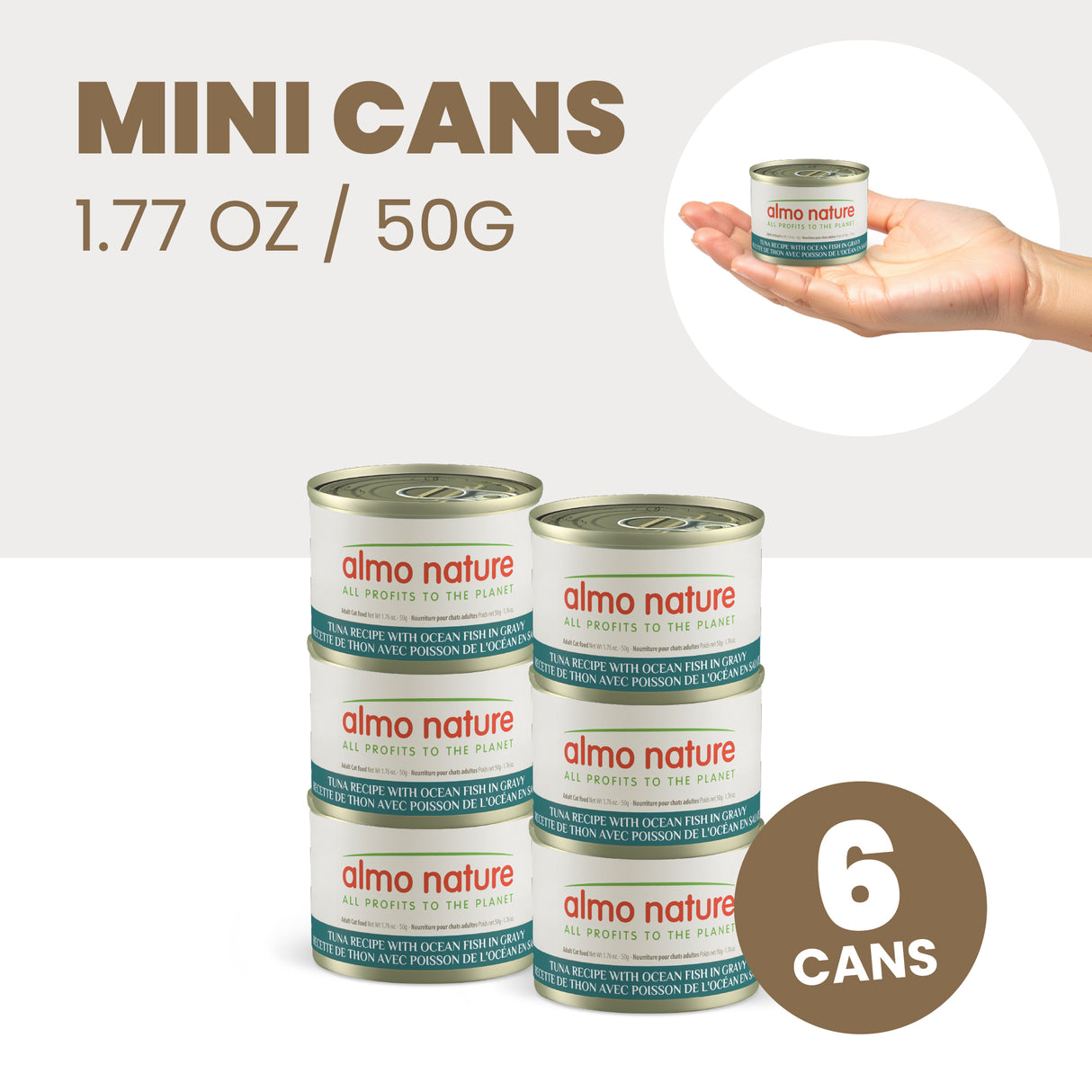 Almo Nature Wet Cat Food HQS Golden Age Tuna Recipe with Ocean Fish in Gravy 1.77oz (6 Pack)