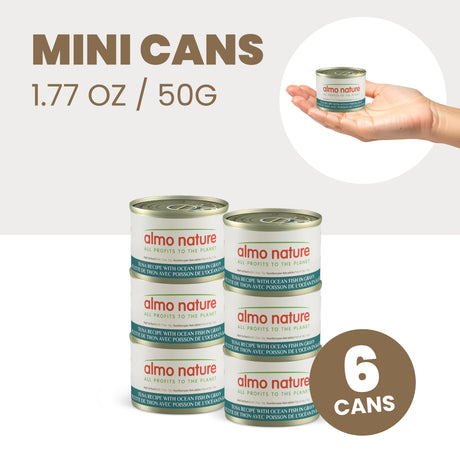 Almo Nature Wet Cat Food HQS Golden Age Tuna Recipe with Ocean Fish in Gravy 1.77oz (6 Pack)