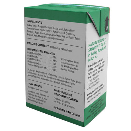 Dr. Marty Wet Dog Food Nature's Blend Sensitivity Select Turkey, Duck, Goose & Quail in Turkey Bone Broth 6.3oz