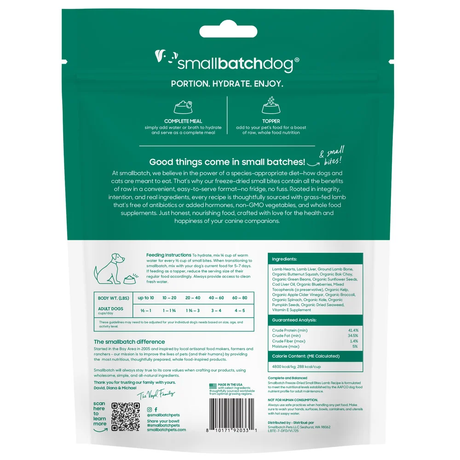 SmallBatch Freeze-Dried Dog Food Small Bites Lamb Recipe 19oz