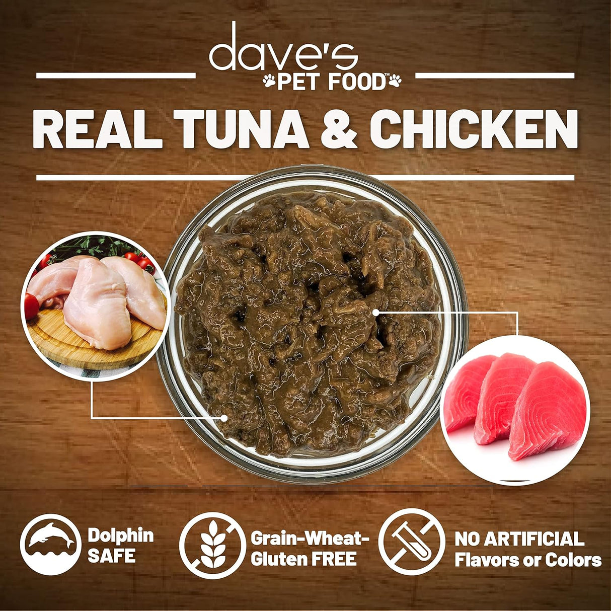 Dave's Pet Food Wet Cat Food Tuna and Chicken Dinner in Gravy 3oz (1 Can)