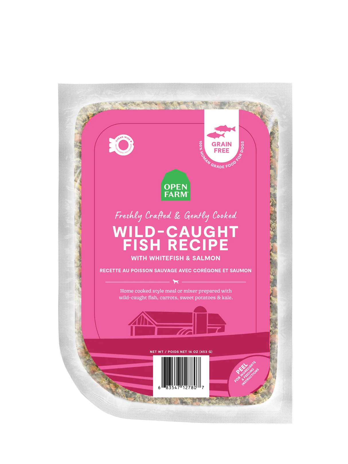Open Farm Frozen Cooked Dog Food Wild-Caught Fish Recipe 16oz