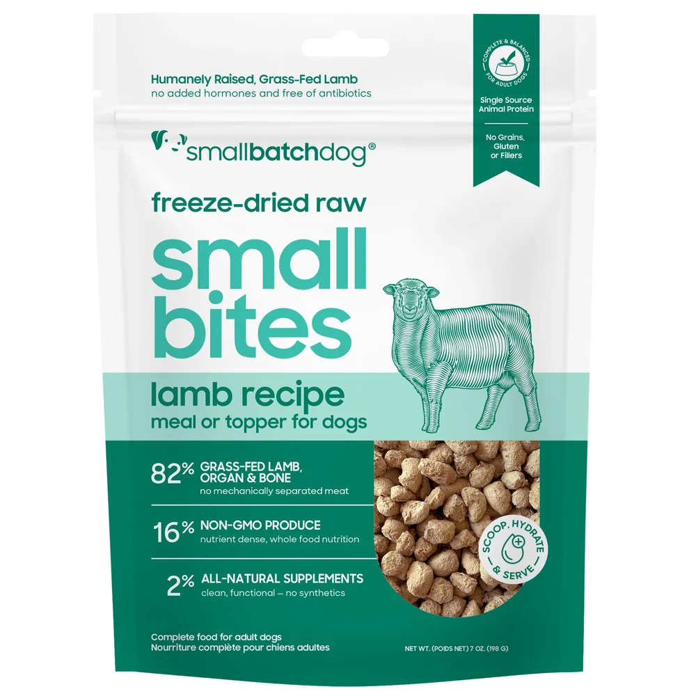 SmallBatch Freeze-Dried Dog Food Small Bites Lamb Recipe 7oz