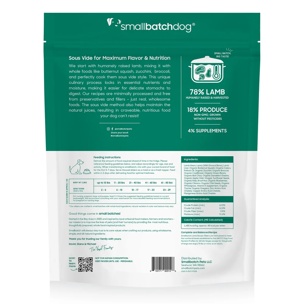 Small Batch Dog Frozen Lightly Cooked Lamb 2lb