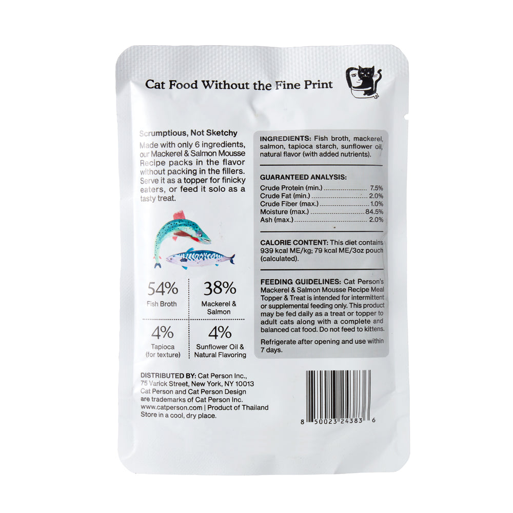 Cat Person Cat Wet Food Pouch Mousse Mackerel/Salmon 3oz