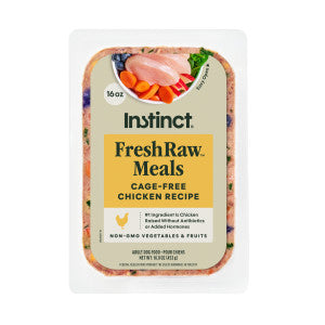 Instinct Frozen Raw Dog Food FreshRaw Meals Cage-Free Chicken Recipe 16oz