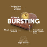 Roam Smoked Marrow Bone Cape Ostrich Treat for Dogs